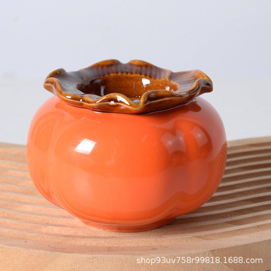 Ceramic Persimmon Decorative Vase with Chinese Style