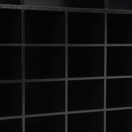 Stylish Design 24 Shoe Cabinet Console, Modern Shoe Cabinet With Curved Base, Multifunctional Sideboard, High Quality, For Corridor, Bedroom, Living Room, Black